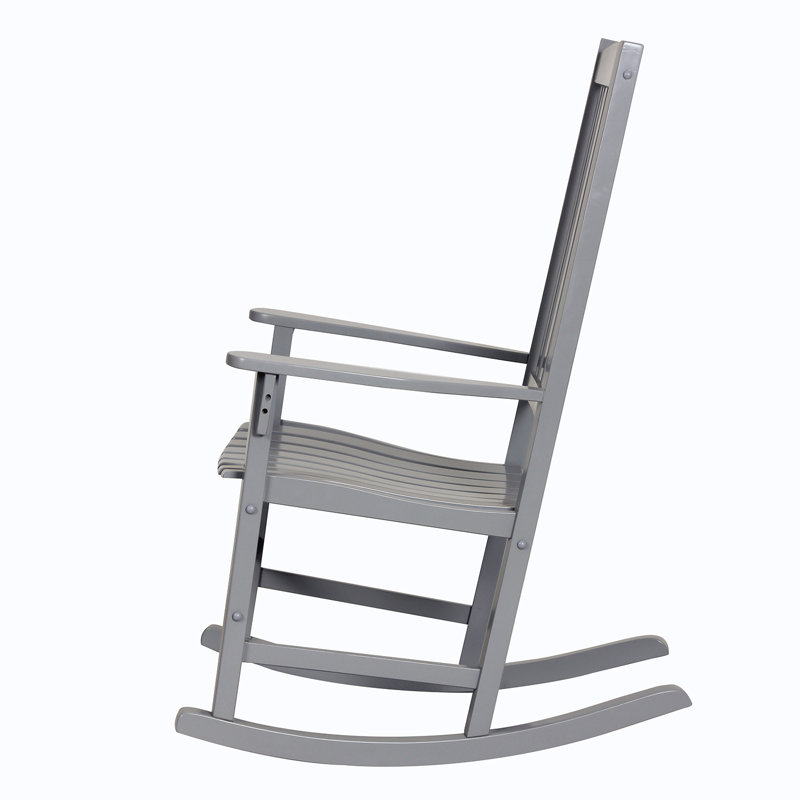 Chaise berçante d'extérieur en acajou Boulder, Gris ardoise