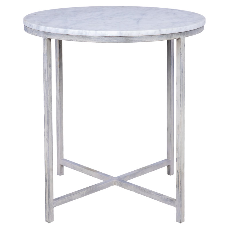 Marble Frame End Table, Deep Ocean