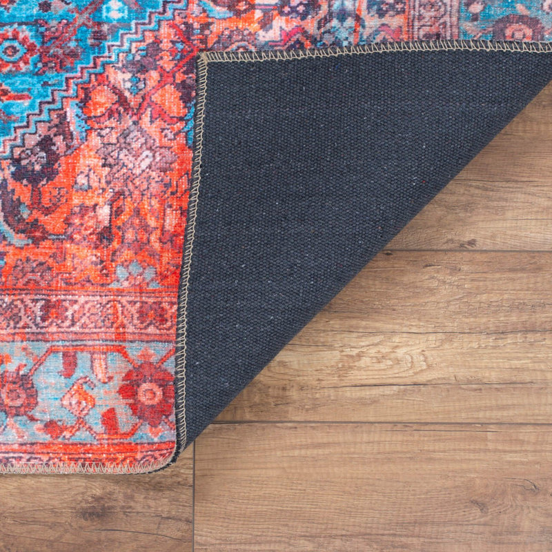 Luxurious Machine Washable Area Rug, 4.9 x 7.5 Feet, 100% Polyester, 1850 g/m², Pile Height: 0.2 inches | Eco-Friendly Recycled Poly Cotton Backing | Perfect for Living Room & Bedroom, Soft and Durable Design