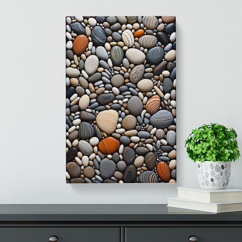 Pebbles Op Art No.2 - Wrapped Canvas, 50cm H x 35cm W x 3cm D