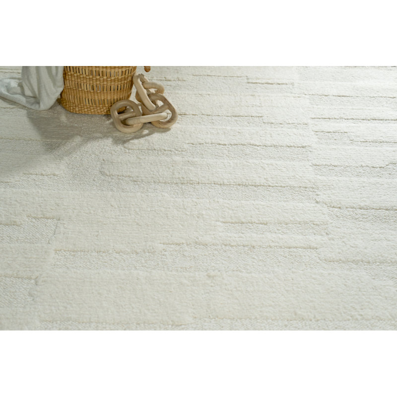 Cozi handloomed New Zealand Wool Ivory/Beige Area Rug, 10'X14'