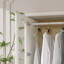Armoire 100% bois massif avec 3 tiroirs et tringle, blanc