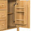 Meuble-lavabo de salle de bain avec lavabo, meuble-lavabo en bois avec tiroir rabattable, 2 tiroirs à fermeture en douceur, 1 porte à fermeture en douceur, bois massif et panneau de fibres à densité moyenne, poignées en bois élégantes