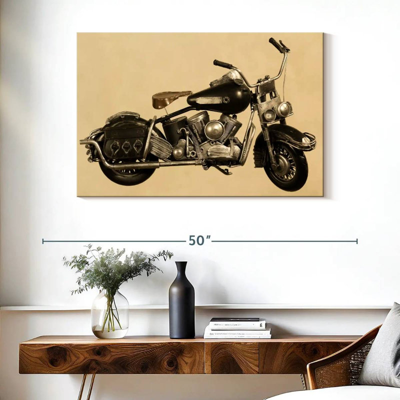 Old Motorcycle, 26" H x 39" W