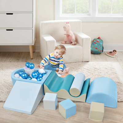 8 Piece Soft Foam Blocks, Soft Climb and Crawl Foam Playset for for Infants, Preschools, Toddlers