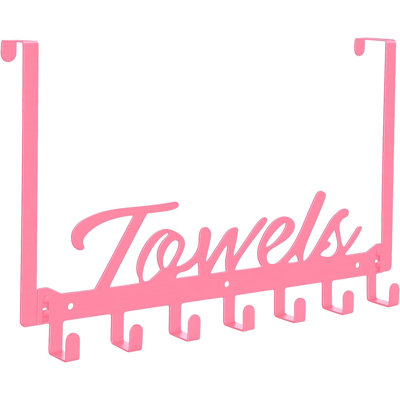 Crochets au-dessus de la porte avec 7 crochets - Porte-serviettes robuste pour salle de bain, chambre à coucher, cuisine - Crochet de porte peu encombrant pour manteaux, sacs, serviettes - Fabrication en acier au manganèse durable
