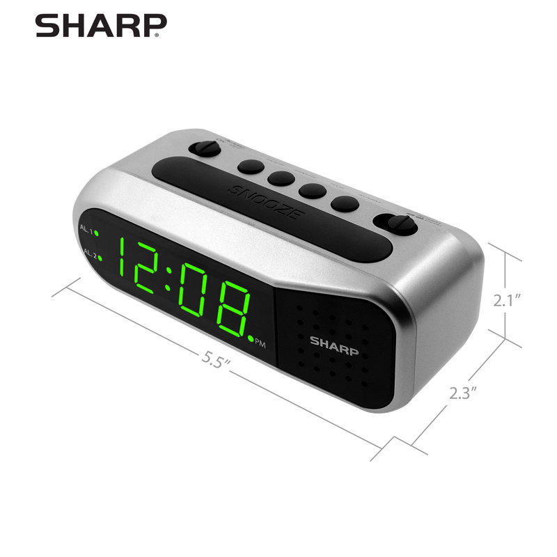 Electric Tabletop Clock in Silver with Alarm