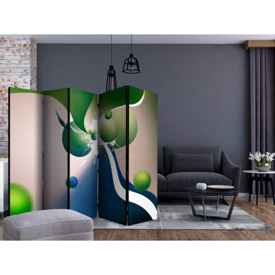 Grimshaw 225cm W x 172cm H 5 - Panel Solid Wood Folding Room Divider