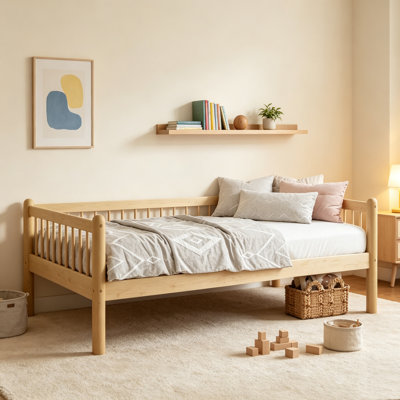 Multi-Functional Daybed Sofa Bed Frame with 3-Side Safety Guardrails, Sturdy Support Easy Assembly for Bedroom Guest Room