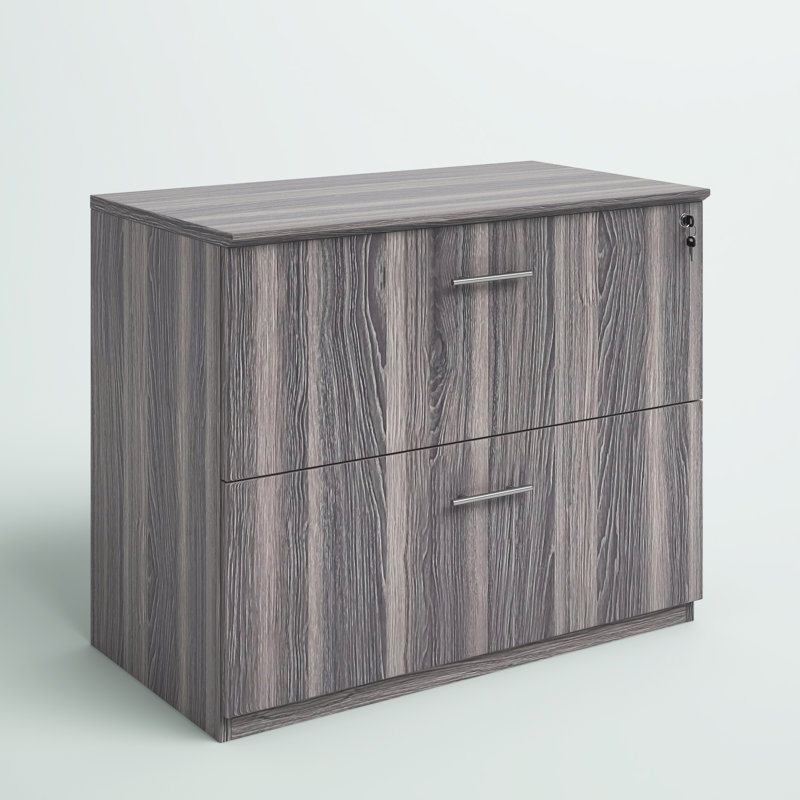 Chamorro 36'' Wide 2 -Drawer File Cabinet, Gray Steel