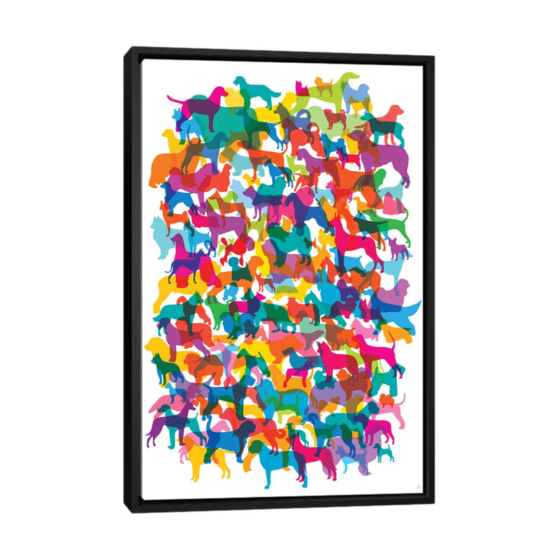« dogs i » par yoni alter, reproduction d’impression sur toile, H 26 po x l 18 po x P 1,5 po, Toile avec cadre flottant noir