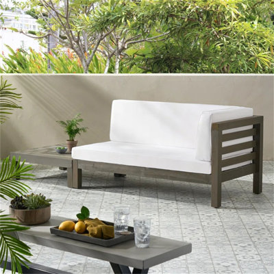 BANC D'ANGLE ET COFFRE À COIN OANA, BLANC