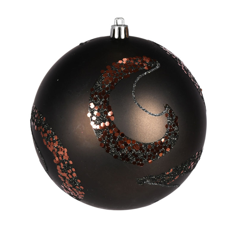 Ornement boule mat à paillettes, Bronze, 4