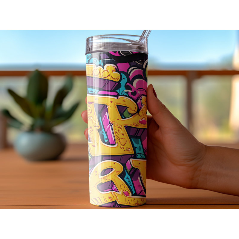 Choose Handmade Tumblers 591ml Vacuum Insulated Stainless Steel (18/8) Travel Tumbler with Straw