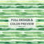 Ensemble de housse de couette à rayures 3 pièces - Ensemble de housse de couette et coussin décoratif vert et blanc-124288982
