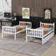 Lit superposé simple en bois d'hévéa avec lit gigogne, transformable en deux lits séparés-906162806