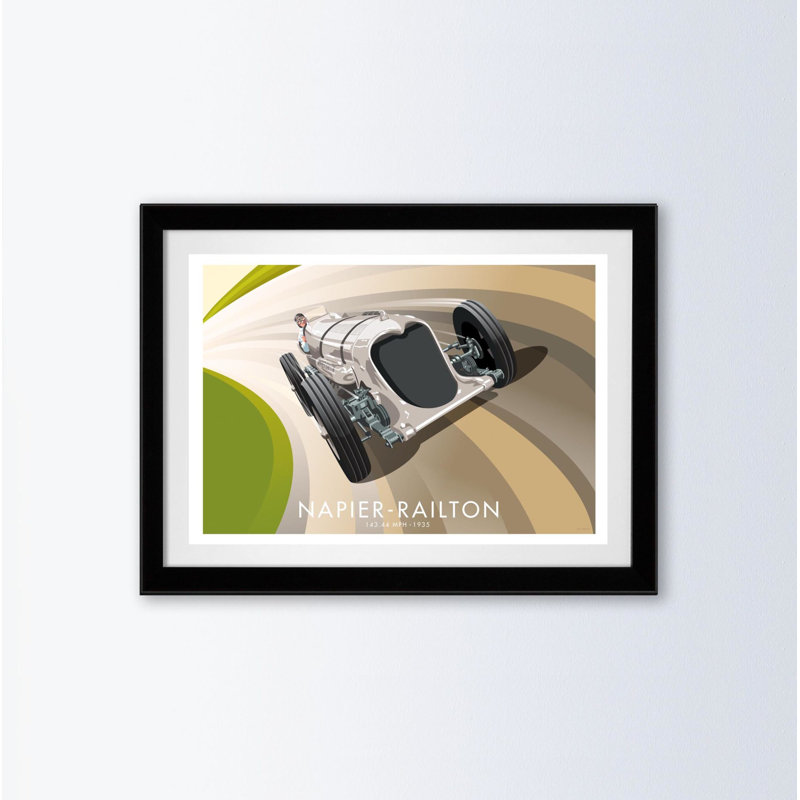 Napier-Railton by Stephen Millership - Print, Black, 33.5 cm H x 43.5 cm W x 2.2 cm D