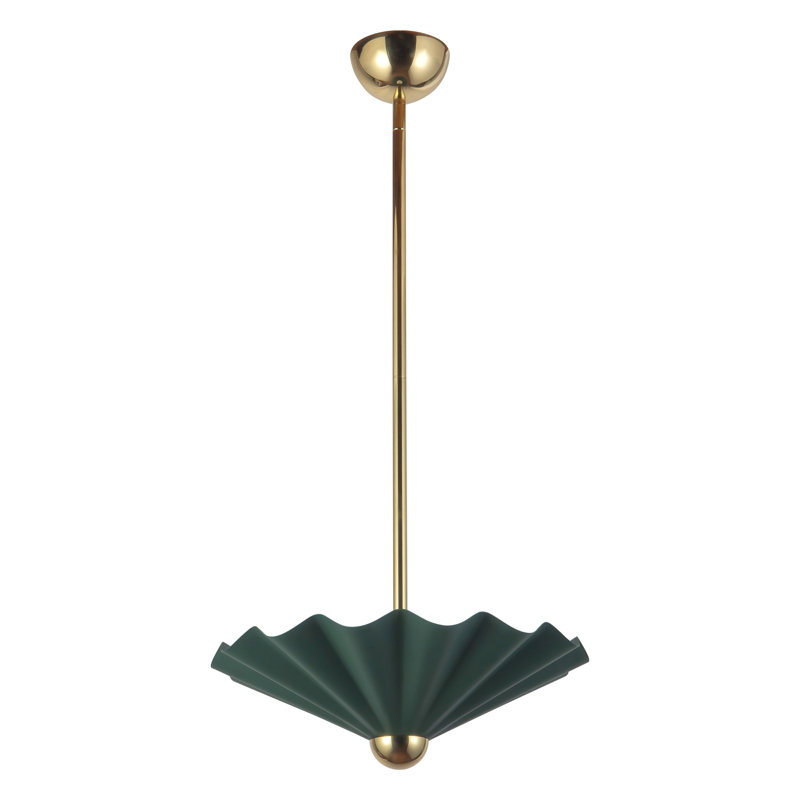 Furrow 16-in Red dimmable LED Pendant, 16-in, Green