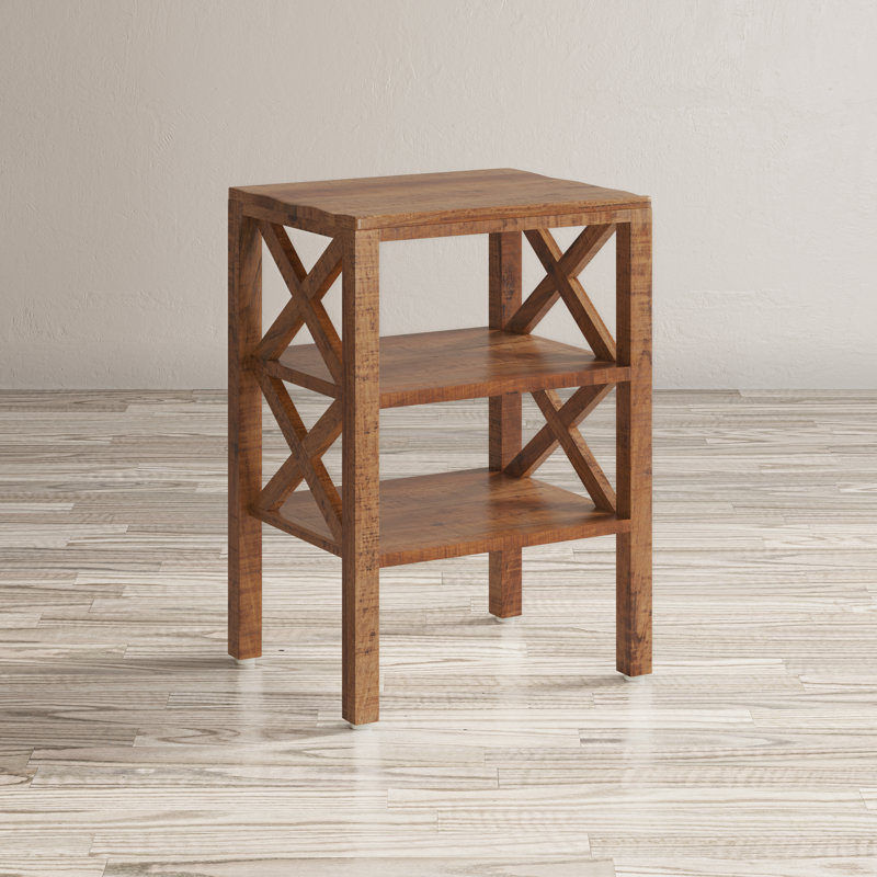 Yosaira Solid Wood End Table, Amber