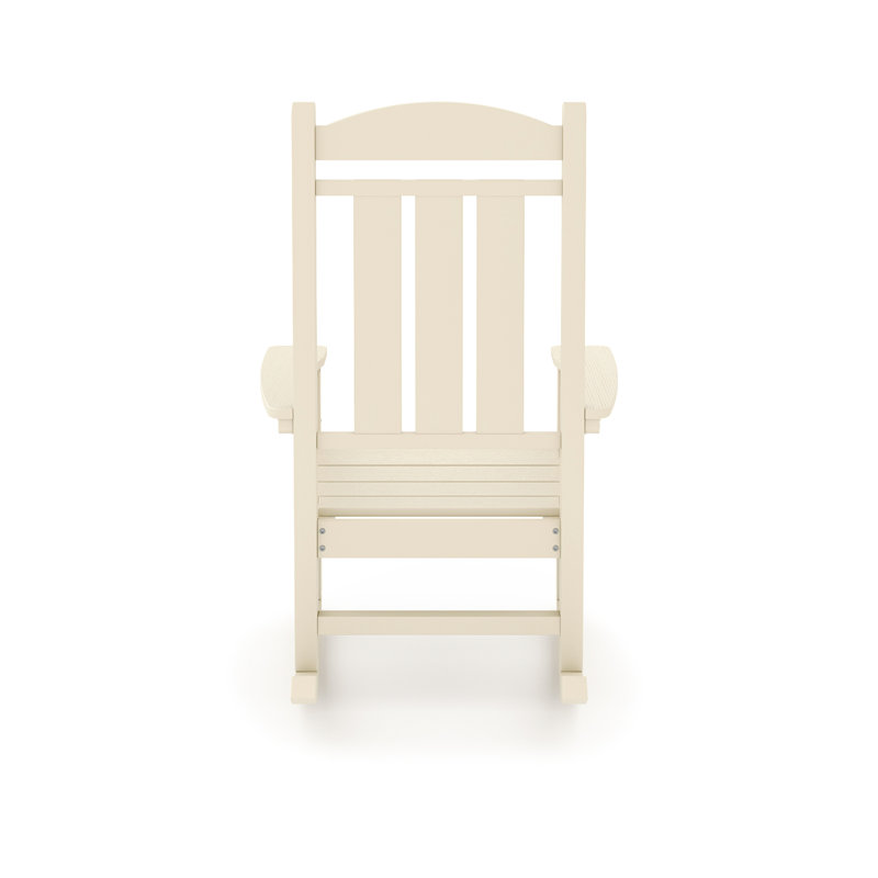 Siège de chaise berçante d'extérieur beige - Chaise longue de jardin en bois massif pour un confort durable