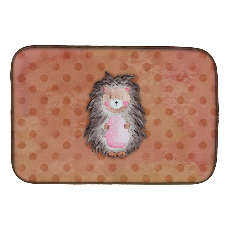 Tapis de séchage en aquarelle polkadot hedgehog