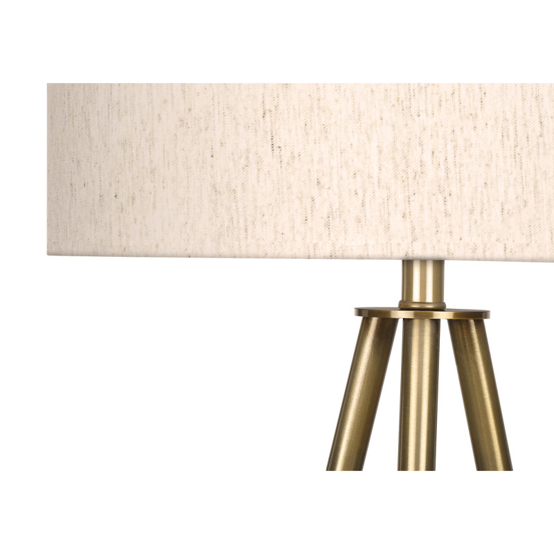 Lighting, 63"h, Floor Lamp, Brass Metal, Ivory / Cream Shade, Contemporary, Ivory
