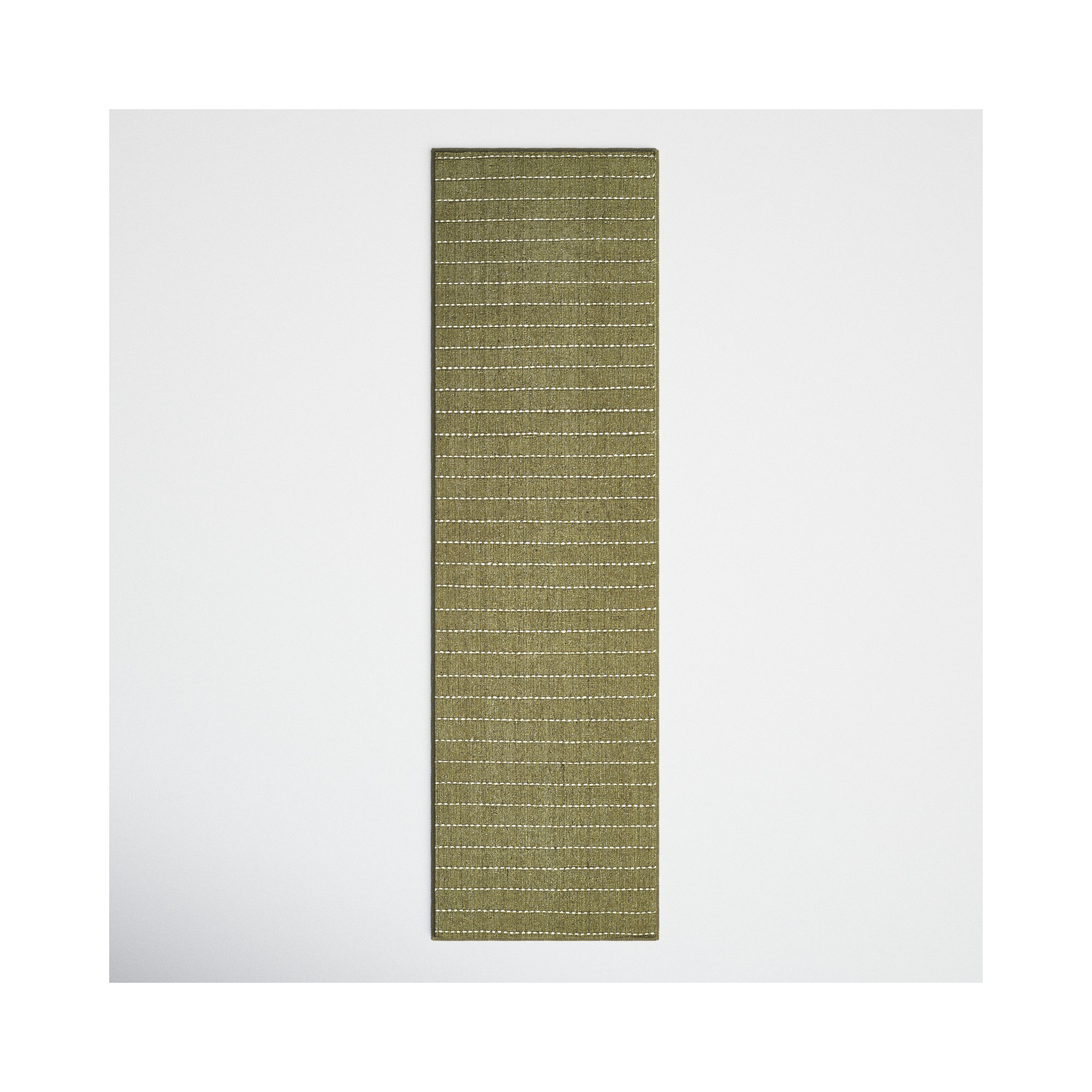 Amita Handmade Green Rug, Runner 2'3" x 8'