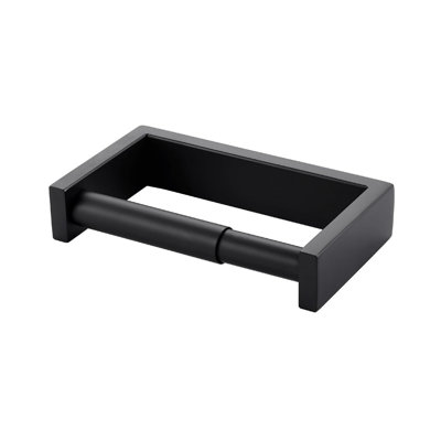 Wall Mounted Black Toilet Roll Holder Spring Loaded Bathroom Toilet Paper Holder