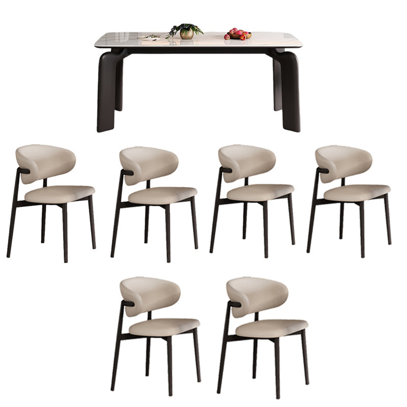 Ensemble de table de salle à manger Premium Rock Plate, H 29,52 po x L 55,11 po x l 27,55 po