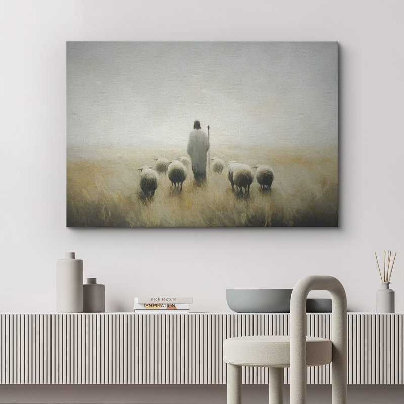 Reproduction d'art sur toile, berger, H 32 po x l 48 po, Toile tendue, Ne s’applique pas