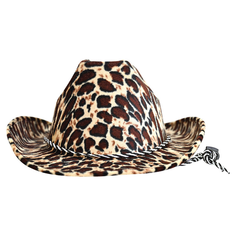 Chapeau de cowboy à imprimé léopard - paquet de 6