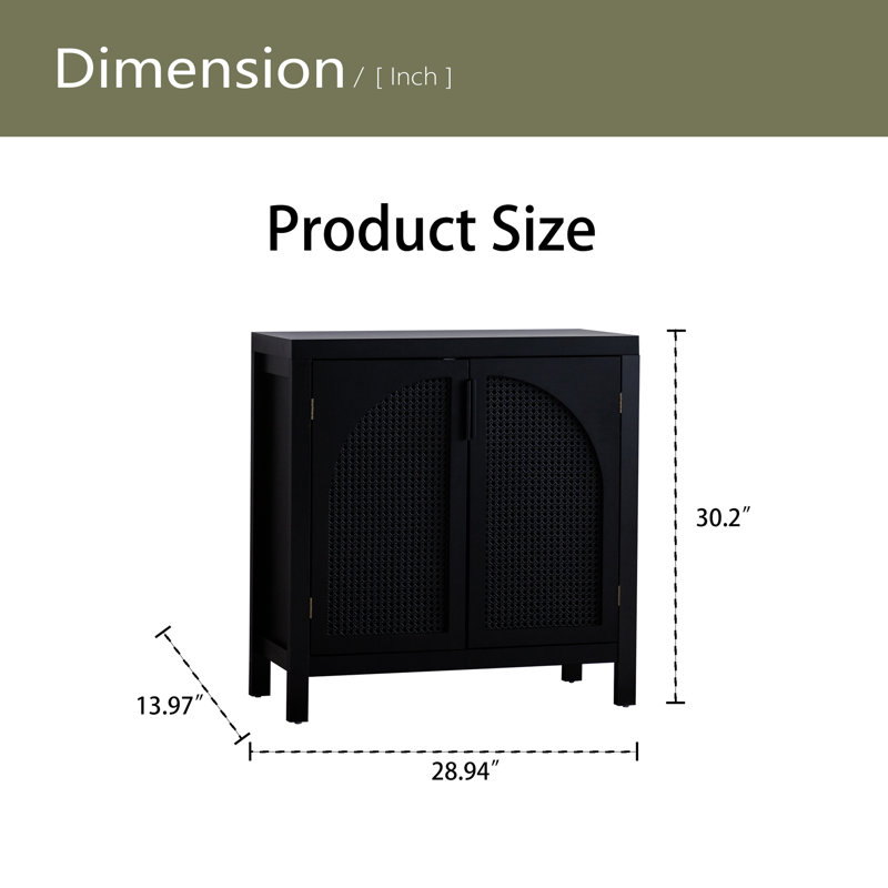 Armoire d'appoint noire avec portes