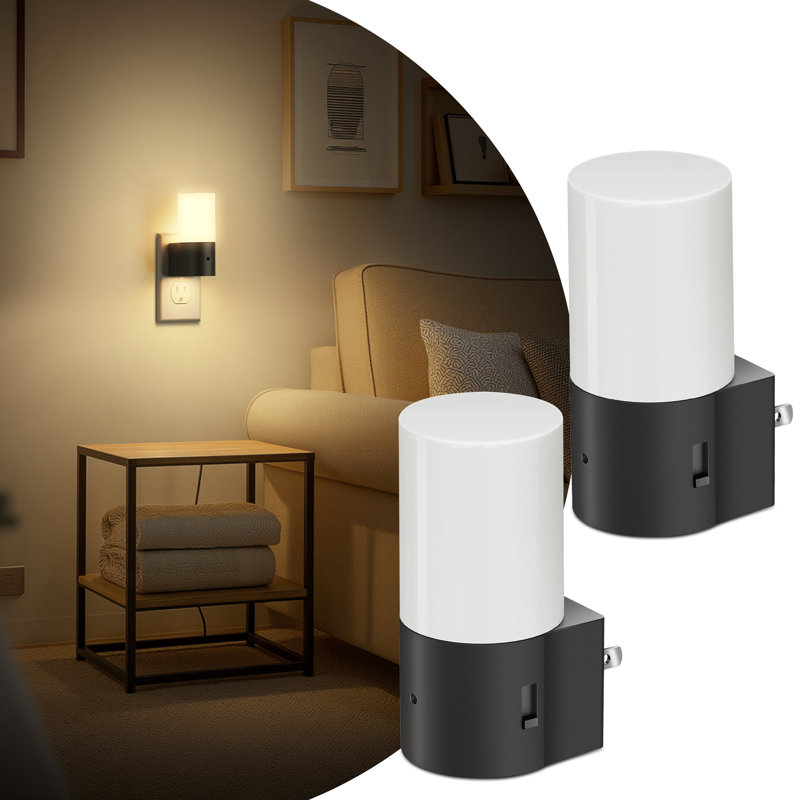 3000K Light Sensor Night Lights, Dimmable Plug Into Wall Sconce, Candle Style