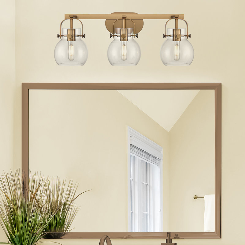 Skerry 3 - Light Dimmable Vanity Light, Brushed Brass, Clear