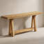 Table console étroite à structure en A, table de couloir en bois rustique pour petits vestibules