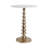 Altrincham Round White Marble Metal Accent Table with Sculpted Base Boho Glam Side Table for Living Room, Bedroom, or Office 22" Gold.