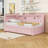 Twin Two Drawers Upholstered Platform Bed Frame with USB Ports and LED Lights-1184687946