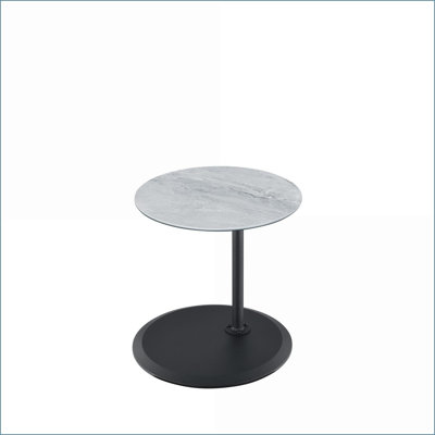 Table basse 15,5 "en marbre gris texturé - hauteur réglable 16-26", compacte avec pieds de nivellement stables
