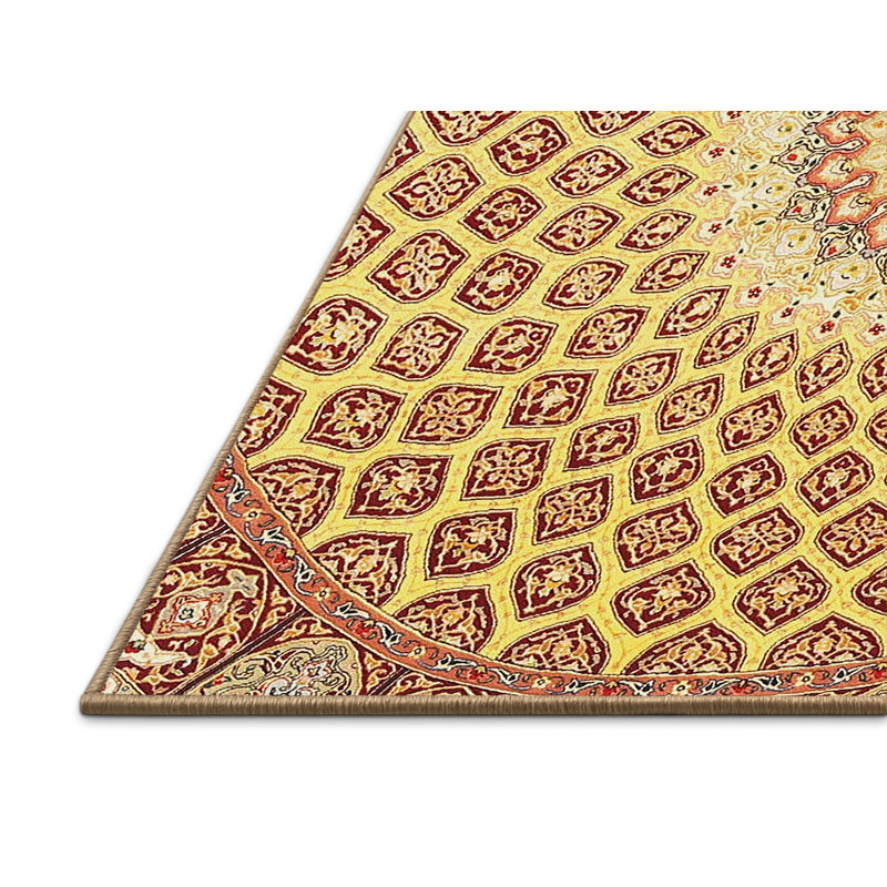 Tapis oriental rouge / jaune, Rectangle 5 pi x 7 pi