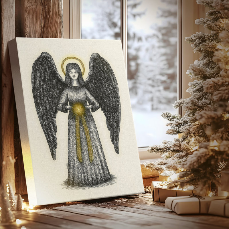 Frostlit Carols Serenade - Toile tendue avec châssis de qualité supérieure, H 60 po x l 40 po
