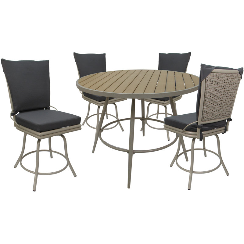 Outdoor Or Indoor Patio Dinette - Swivel Chair Without Arms, Beige, Gray
