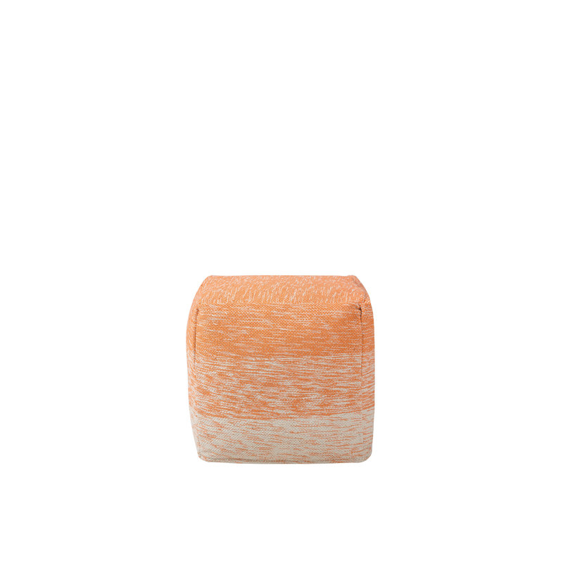 Letian 40cm Wide Square Striped Pouffe Ottoman, Orange
