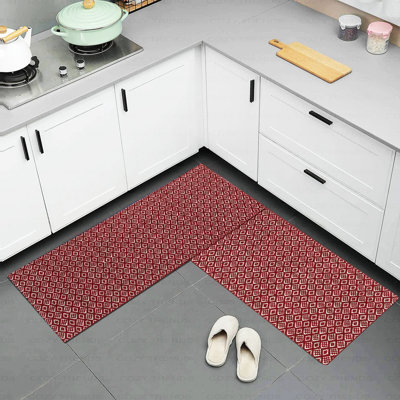 Aleksejs Geometric Water Resistant Anti-Fatigue Non-Skid Kitchen Mat