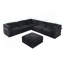 Canapé modulaire à la mode de 120 po avec cadre en fer et en chenille, noir, idéal pour le salon-1104390346