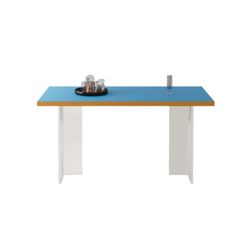 Bureau d'écriture en acrylique bleu transparent, H 29,52 po x l 62,99 po x P 31,49 po