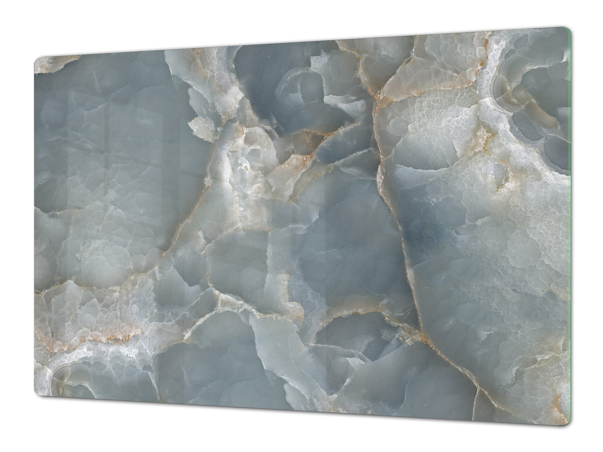 Festive Fit Home Stove Top Cover - Blue/Gray Marble Glass, Gas and