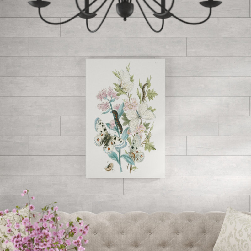 «British Butterflies III», peinture sur toile, H 30 po x l 20 po