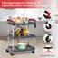 Chariot utilitaire pliable robuste à 3 niveaux avec roulettes – Chariot de service roulant pliable, roulettes pivotantes à 360° verrouillables, organisateur portatif pour bureau, maison, garage, entrepôt – Aucun assemblage requis – Gris-1268426695