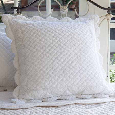 Laura White Cotton Sham