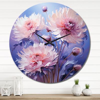 Purple Cornflowers Romantic Impression II - Floral Wall Clock